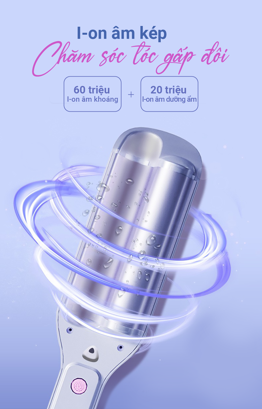 Mô tả Máy Uốn Tóc Ion Âm Kiểu Pháp Life360 LF-MUP23, Máy Uốn Tóc Hippie, Uốn Xoăn Gợn Sóng 32mm, BH 1 Năm - 9