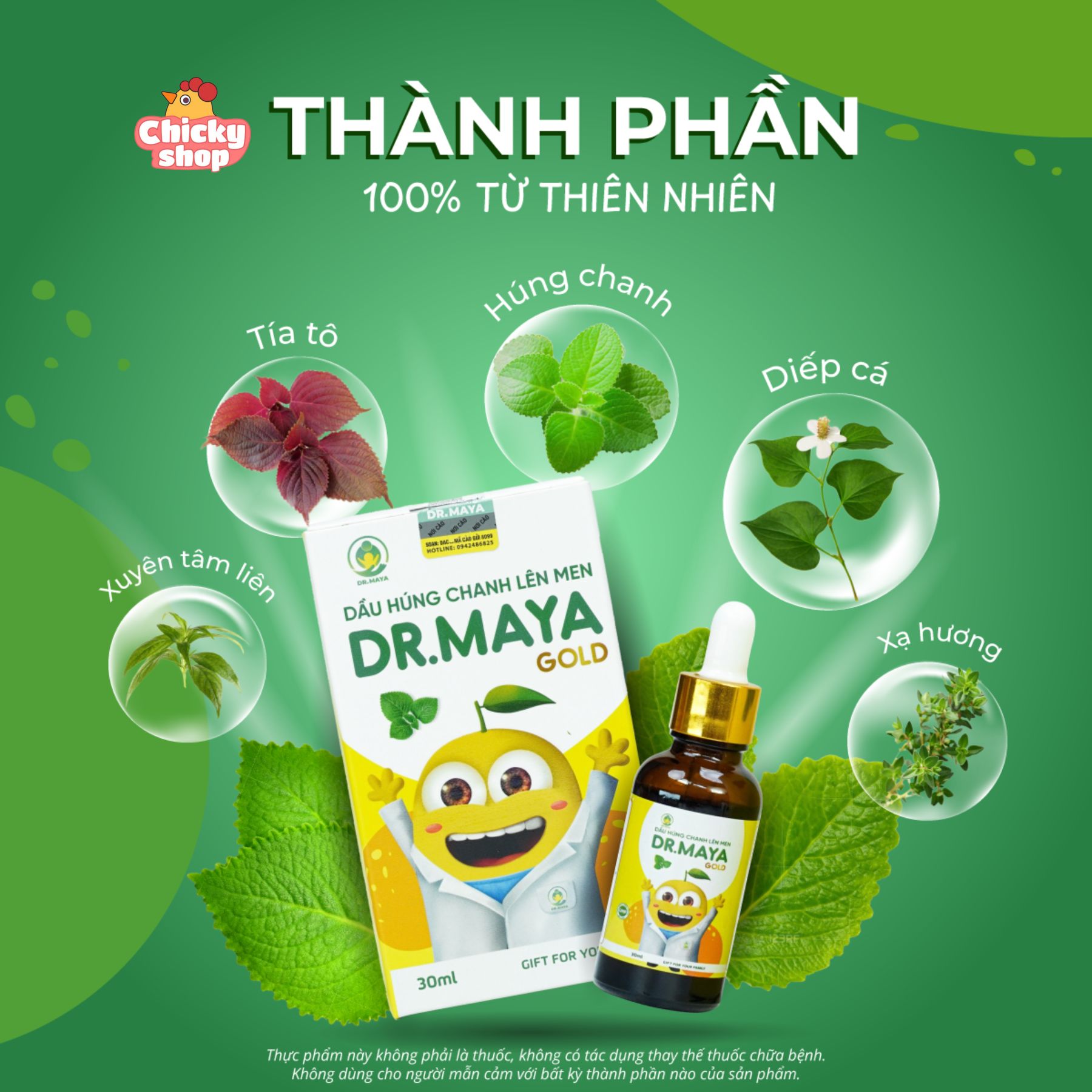 Mô tả Dầu húng chanh lên men Minion Gold Dr.Maya 30ml - 2