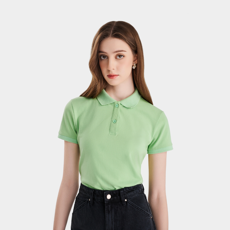 Mô tả Áo thun polo nữ MARC FASHION trơn cơ bản basic vải mềm mịn mát CBMH091822 - 4