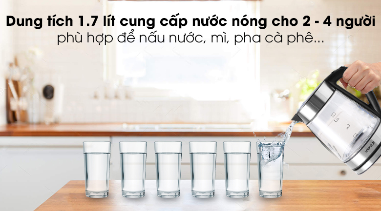 Mô tả Ấm Đun Siêu Tốc HAFELE T-602C - 535.43.732 - 1,7L - 2