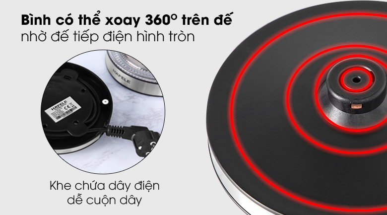 Mô tả Ấm Đun Siêu Tốc HAFELE T-602C - 535.43.732 - 1,7L - 5
