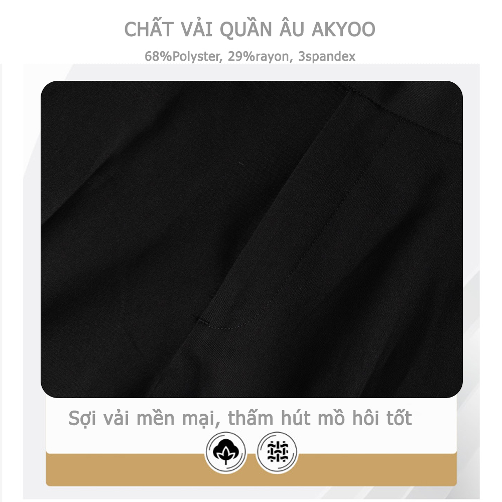 Mô tả Quần Âu Bigsize Nam 80-140KG AKYOO Cao Cấp, Chống Nhăn, Không Bai Xù - QA 22 (Combo 2 quần tiết kiệm 10%) - 3
