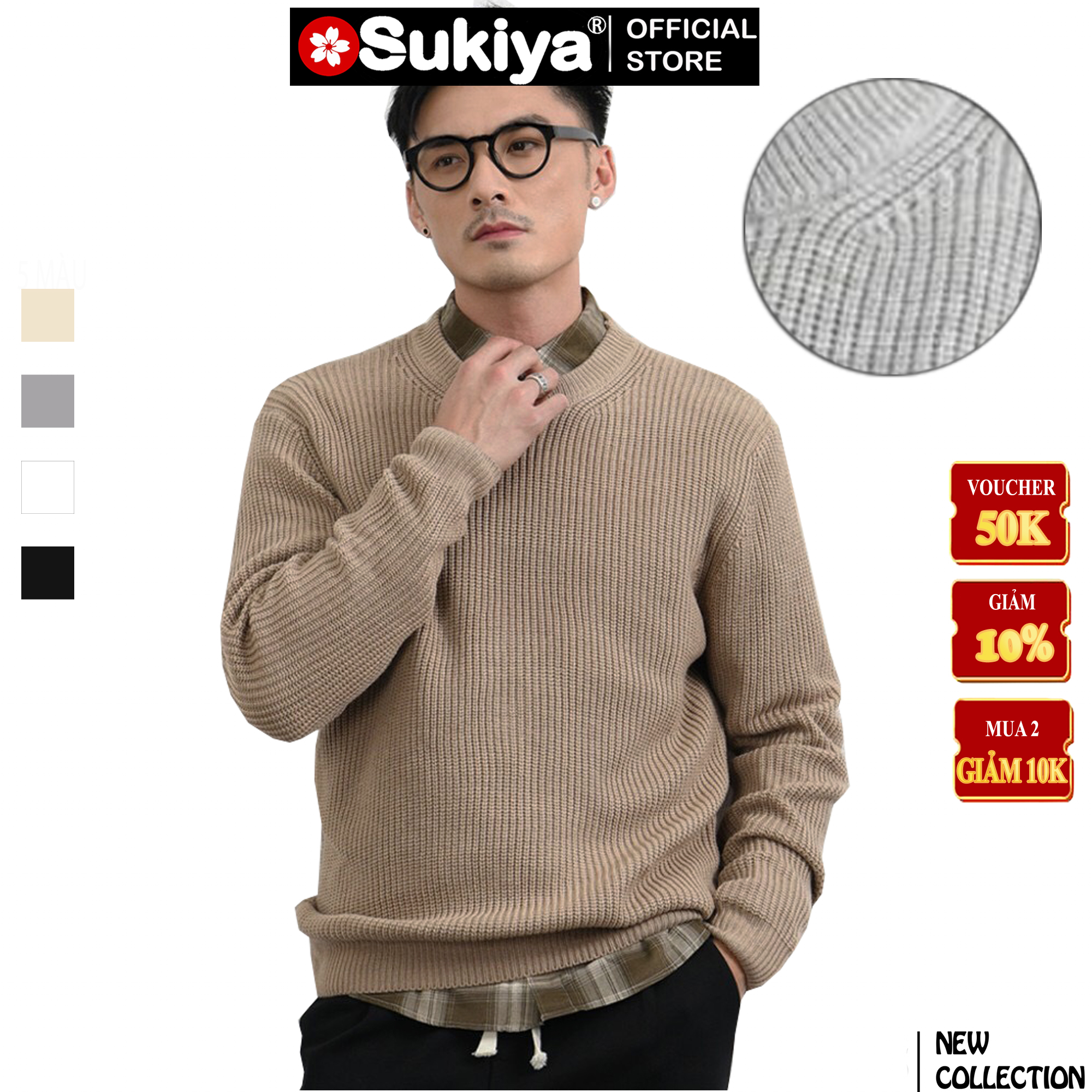 Mô tả Áo Len Nam Cổ Tròn SUKIYA Hàng Hiệu Chất dày dặn Fom Hàn Quốc đẹp AL10 - 4
