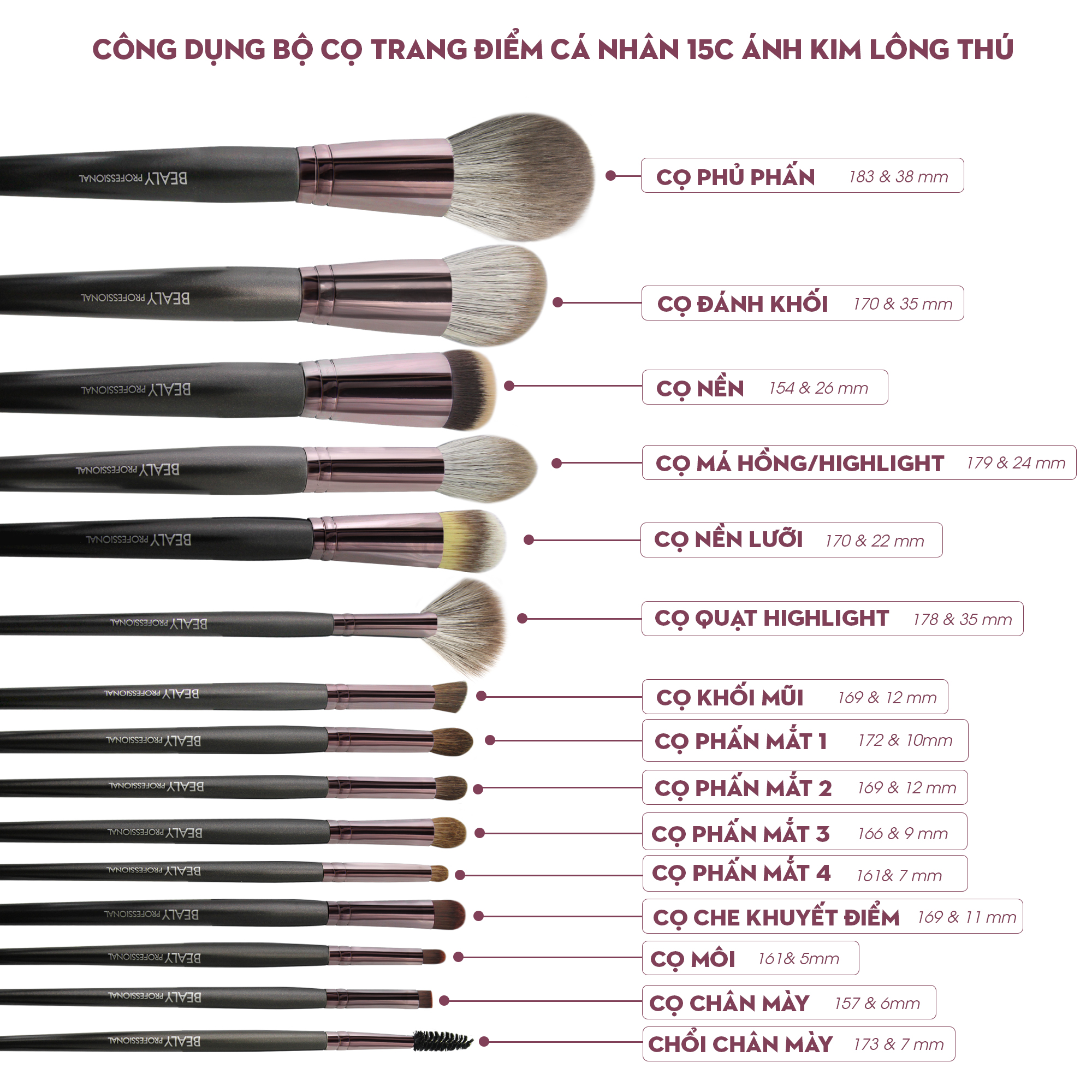 Mô tả BỘ CỌ CÁN ĐEN ÁNH KIM LÔNG THÚ 15C + TÚI - 3