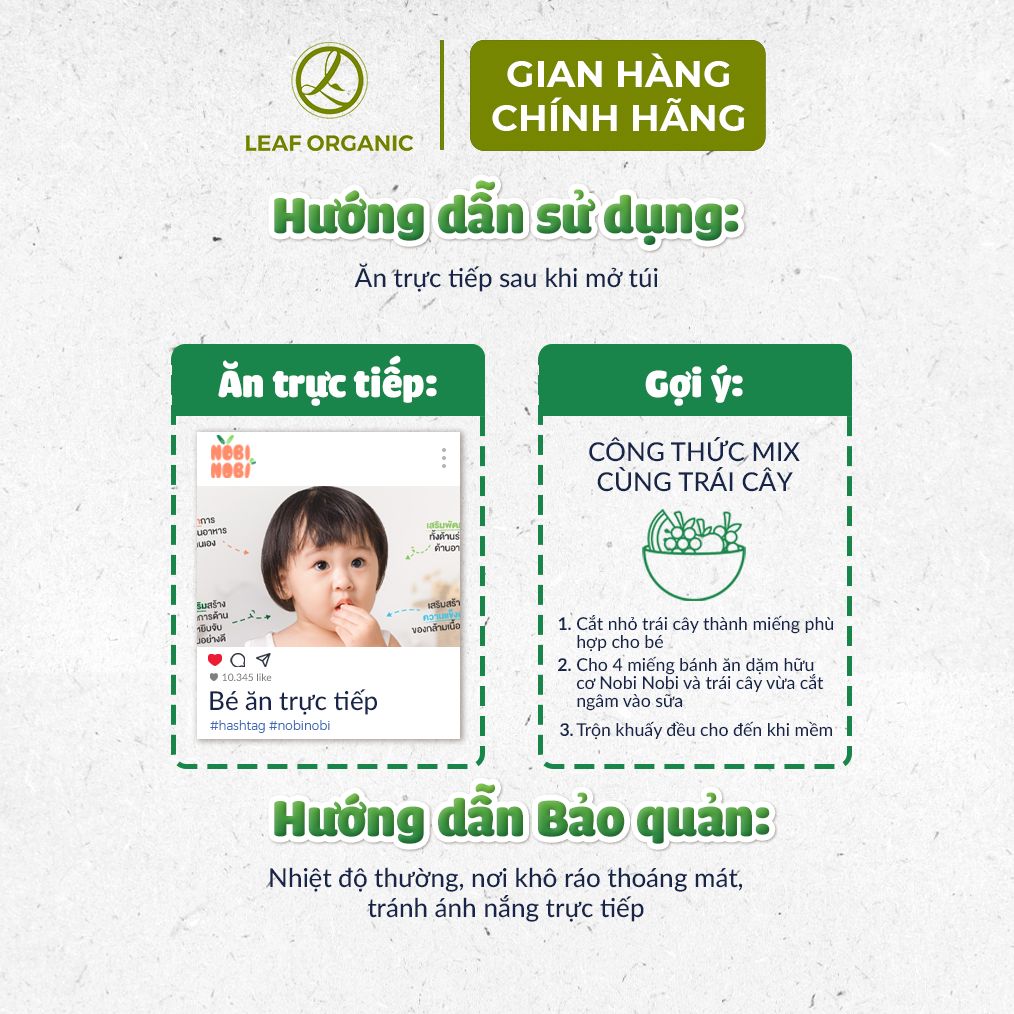Mô tả Bánh snack gạo hữu cơ Nobi Nobi 40g (cho bé từ 18 tháng) - 1