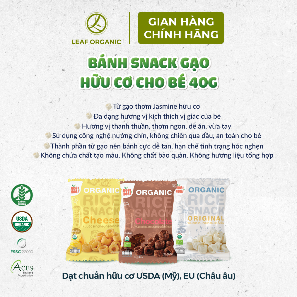 Mô tả Bánh snack gạo hữu cơ Nobi Nobi 40g (cho bé từ 18 tháng) - 2