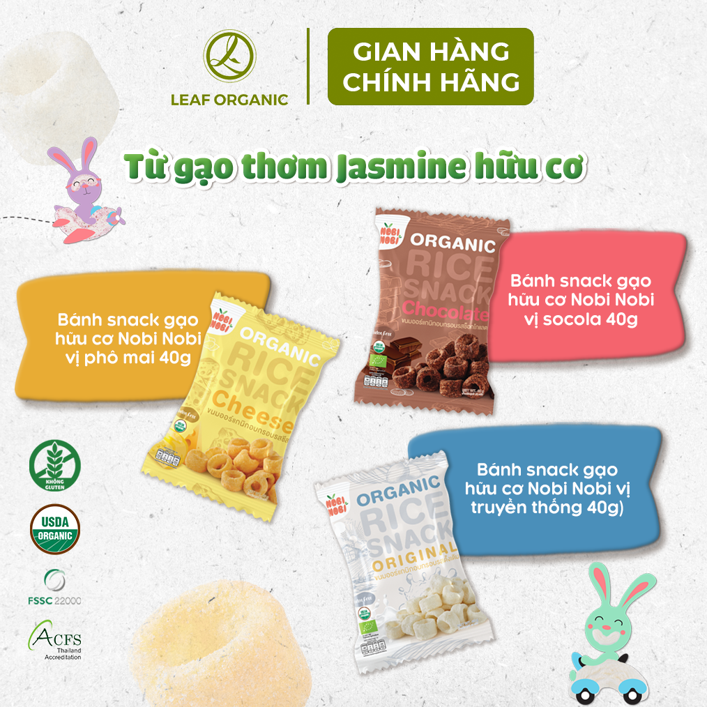 Mô tả Bánh snack gạo hữu cơ Nobi Nobi 40g (cho bé từ 18 tháng) - 3