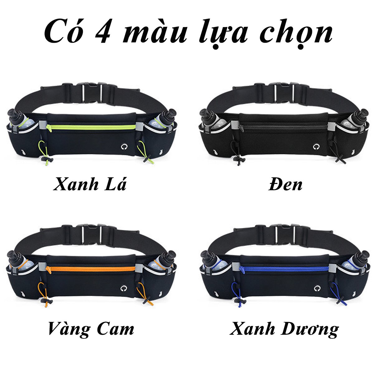 Mô tả Túi Đeo Hông Chạy Bộ Đựng Điện Thoại Ví Khóa Chống Nước Chọn Màu Có Bình Đựng Nước Nhựa 175ml Chính Hãng Amalife - 2