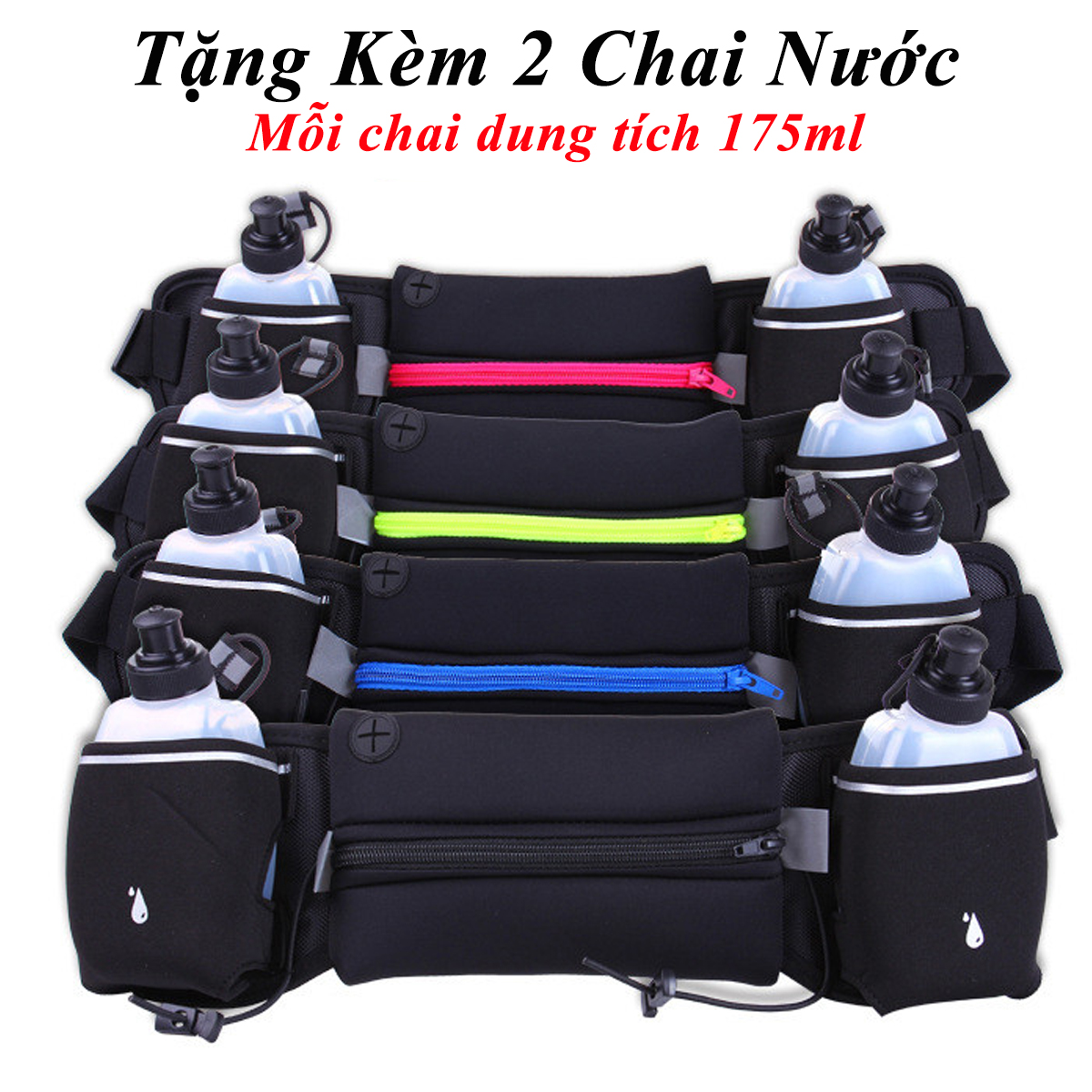 Mô tả Túi Đeo Hông Chạy Bộ Đựng Điện Thoại Ví Khóa Chống Nước Chọn Màu Có Bình Đựng Nước Nhựa 175ml Chính Hãng Amalife - 4