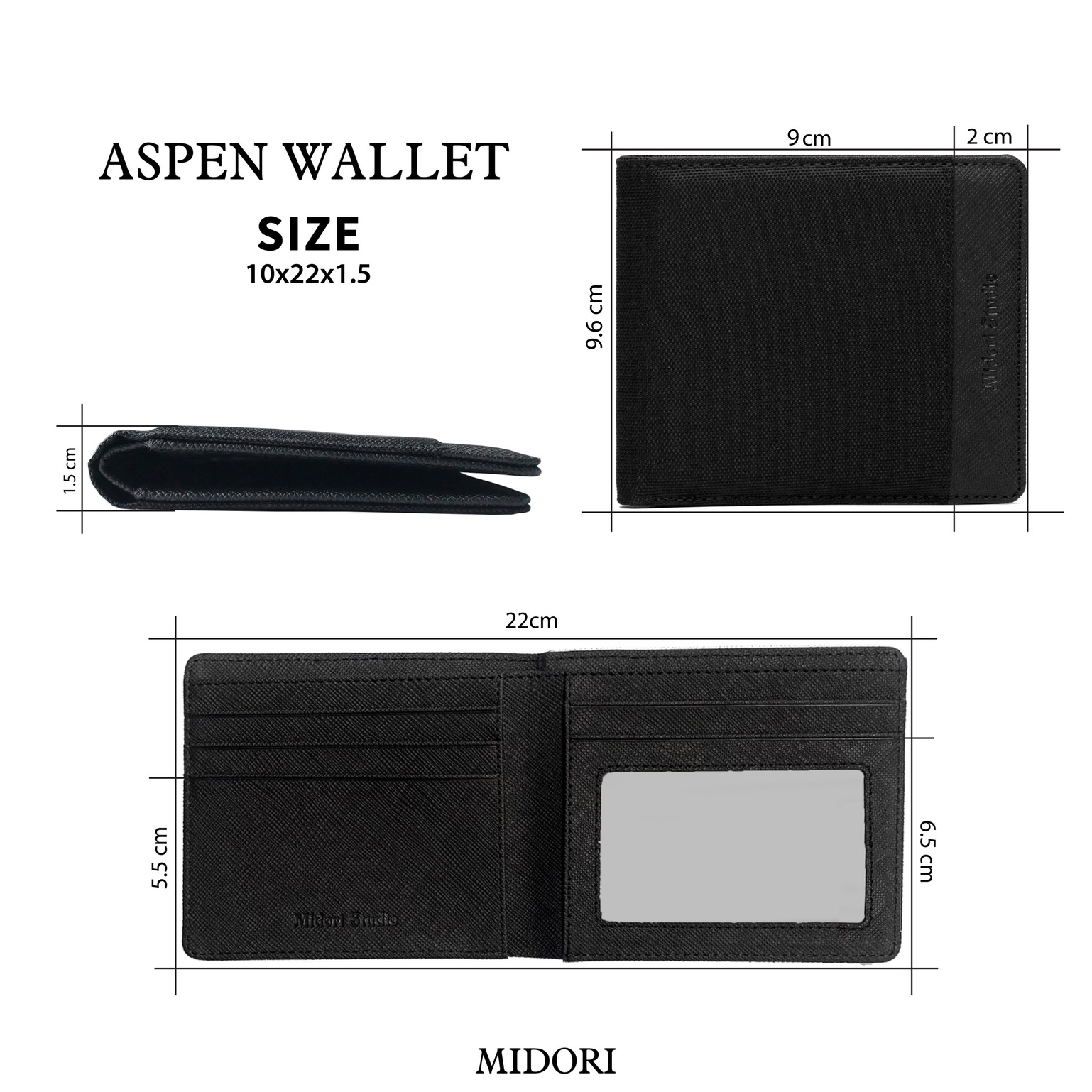 Mô tả Ví Vải Ngang ASPEN Nam Nữ Polyester Phôi Da Siêu Bền Đẹp Chống Nước Midori M Studio - 7