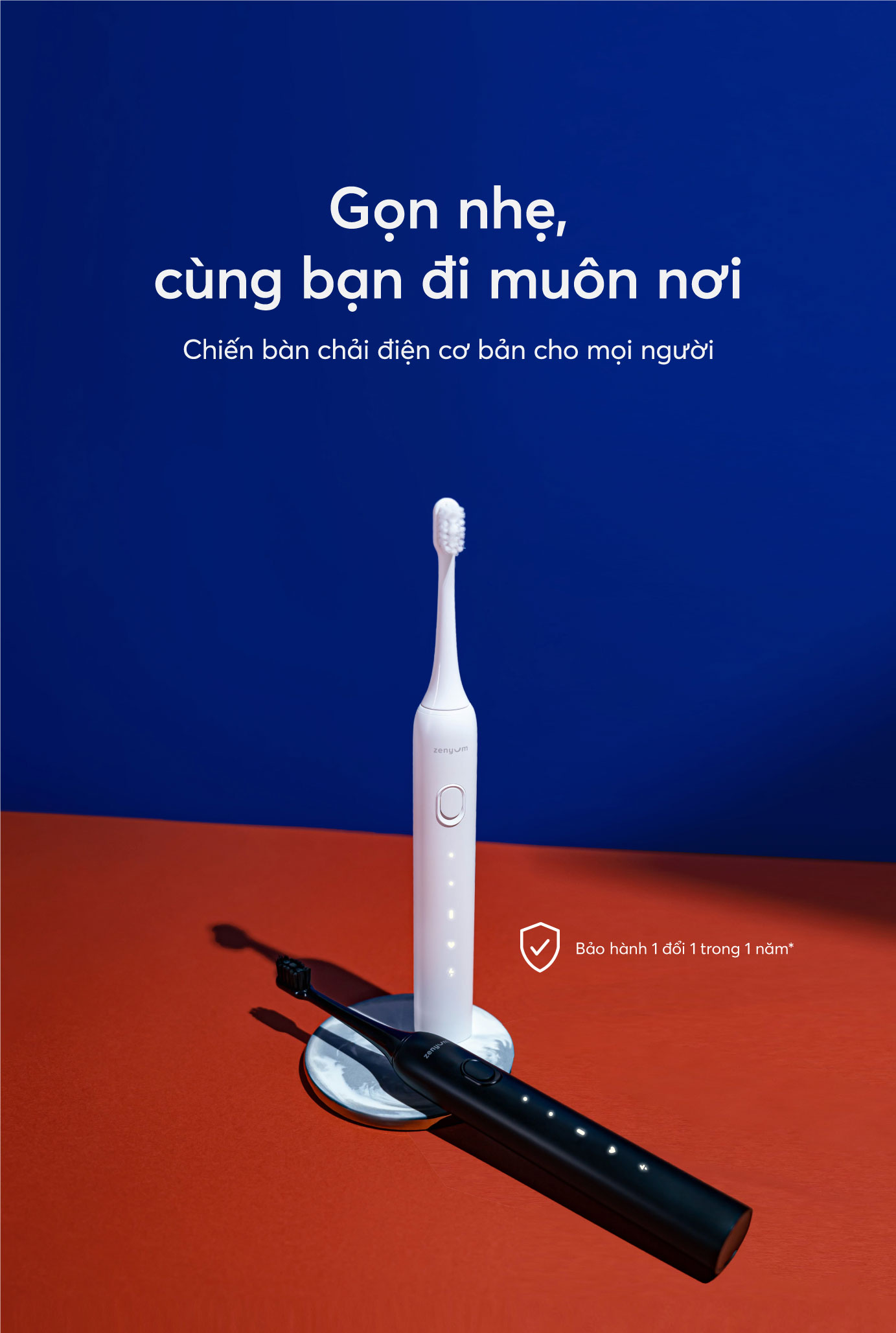 Mô tả Bộ Bàn Chải Điện Zenyum Sonic GO phiên bản Du Lịch Tiêu Chuẩn - 1 Bàn Chải + 1 Hộp Đựng + 3 Đầu Thay - 1