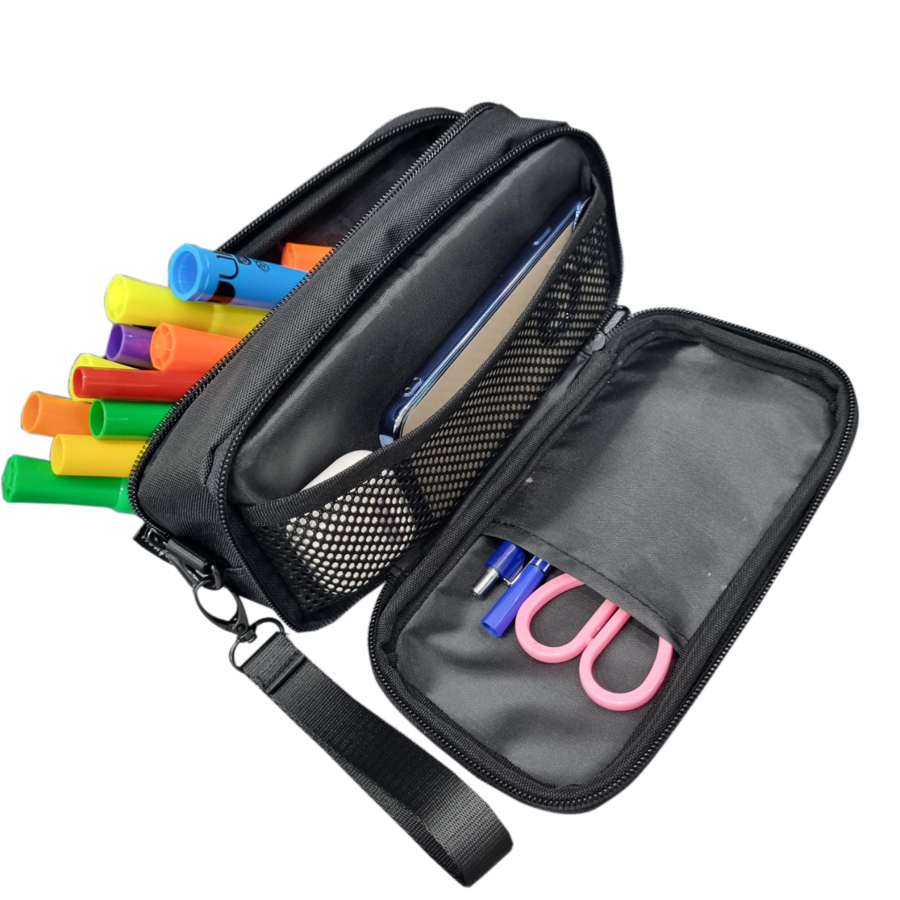 Mô tả Bóp đựng bút viết, mỹ phẩm, phụ kiện TROY Virgo size 22cm nhiều ngăn, chất vải bố pvc chống thấm - 5
