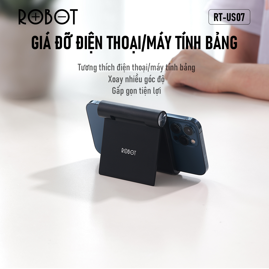 Mô tả Giá Đỡ Điện Thoại ROBOT Gấp Gọn Tiện Lợi RT-US07 - Hàng Chính Hãng - 1