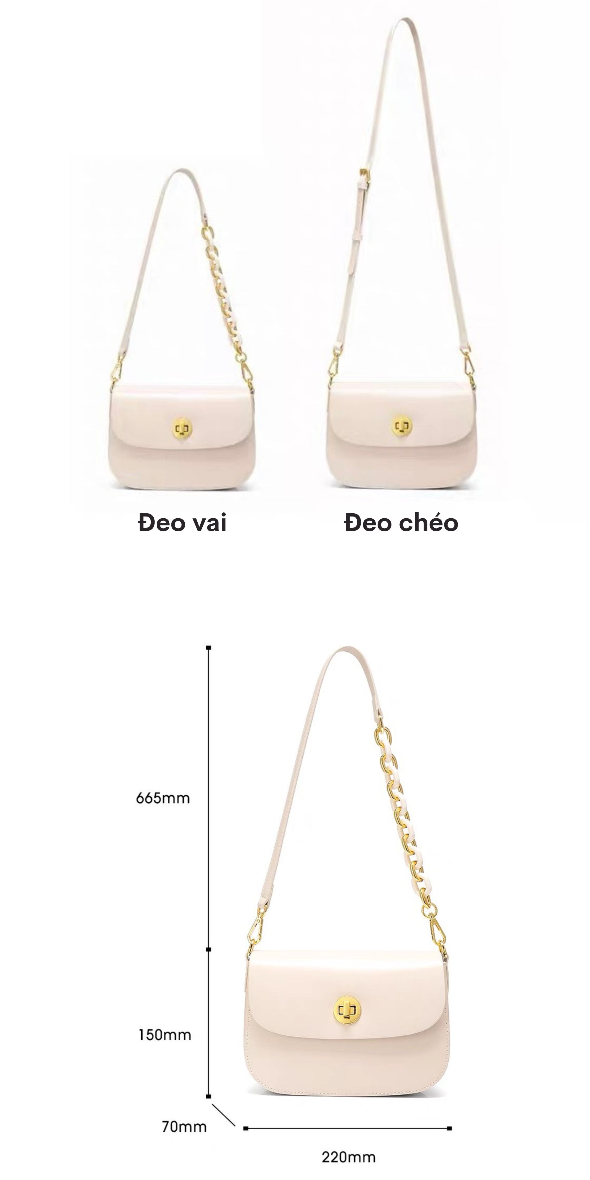 Mô tả Túi đeo chéo nữ Nucelle ViAnh Store thời trang thanh lịch đi làm đi chơi 110368 - 3