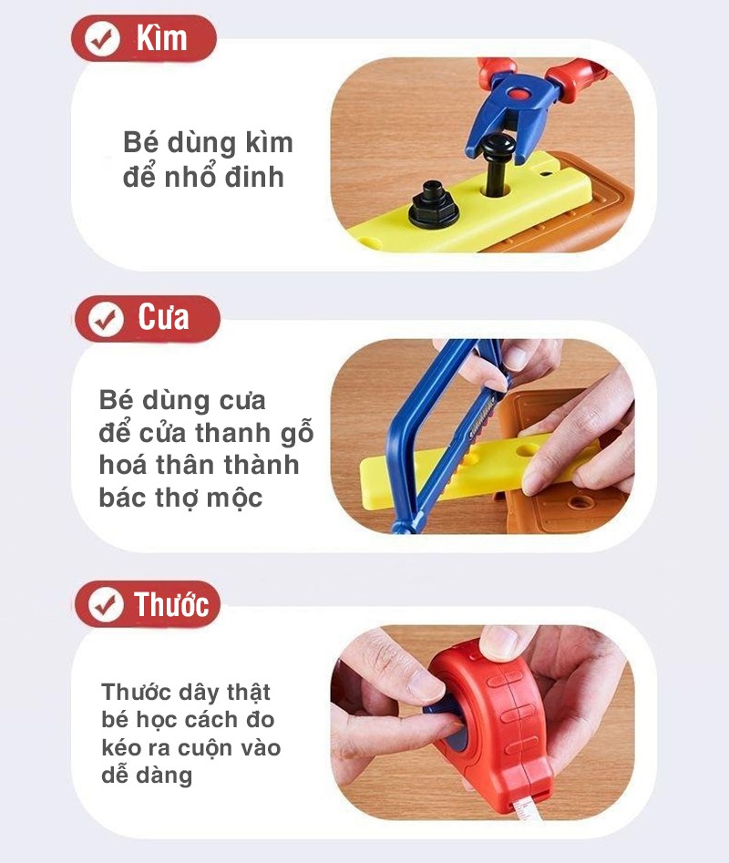 Bé chơi bộ đồ chơi sửa chữa RX-904C
