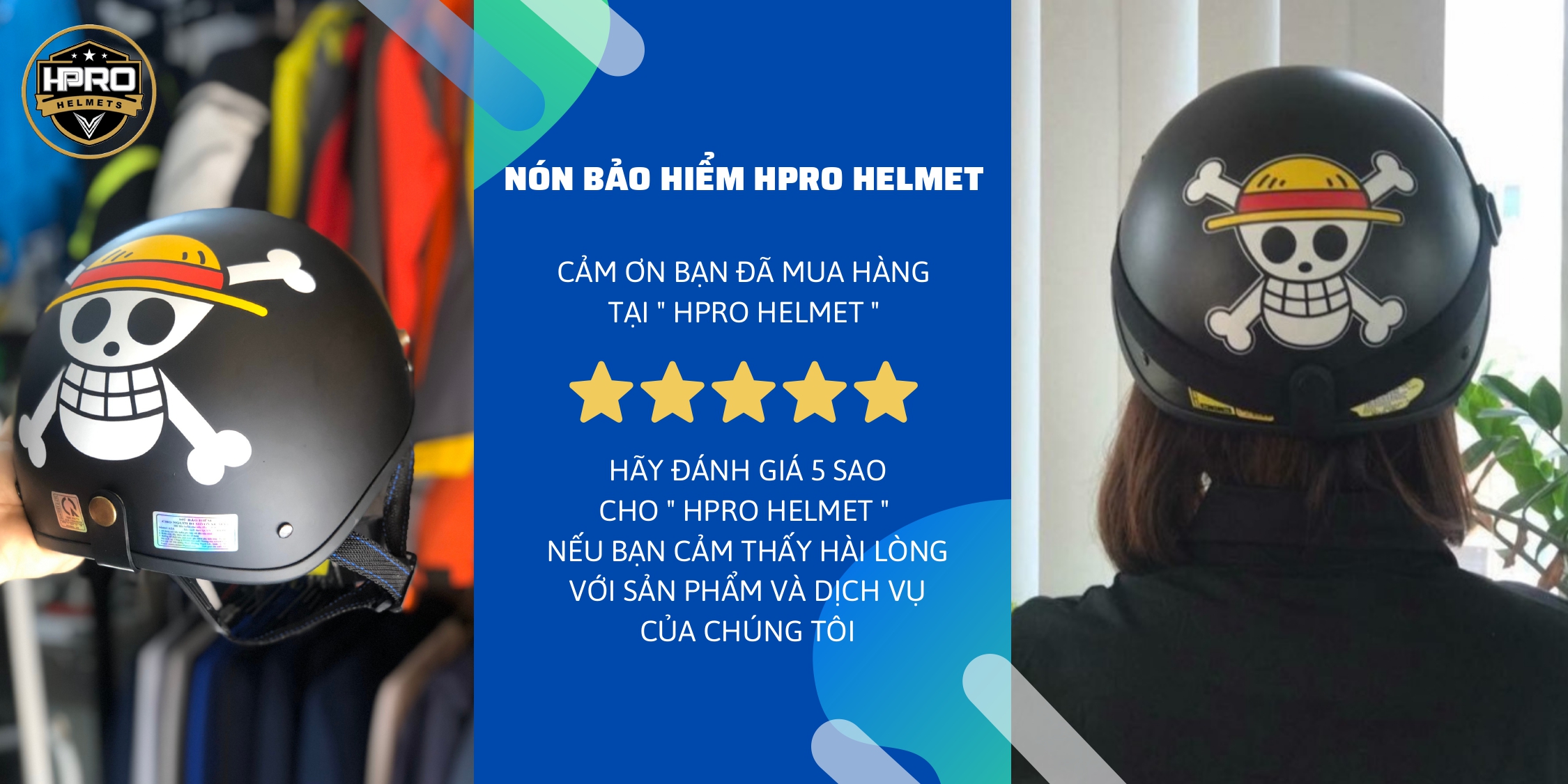 Mô tả Mũ bảo hiểm nửa đầu Sundy Helmet, họa tiết One Piece , cá tính, an toàn, kèm kính phi công, uv, freesize(55-59cm) - 3