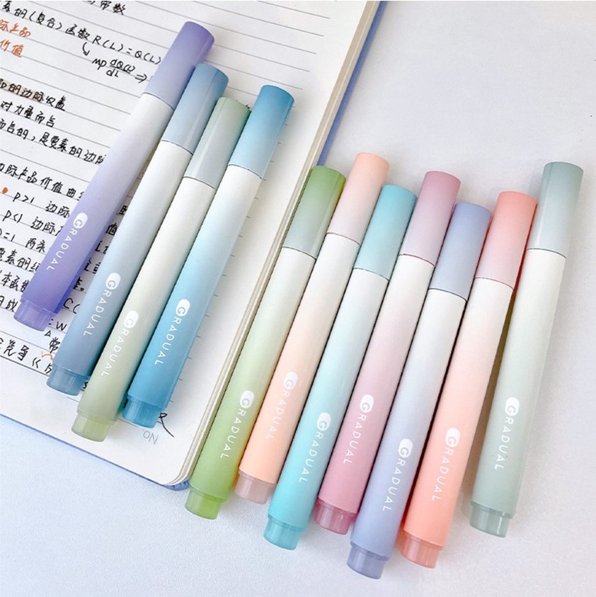 Set bút highlight dạ quang Pkbeoshop hộp 4 bút Gradual đánh dấu nhớ ...