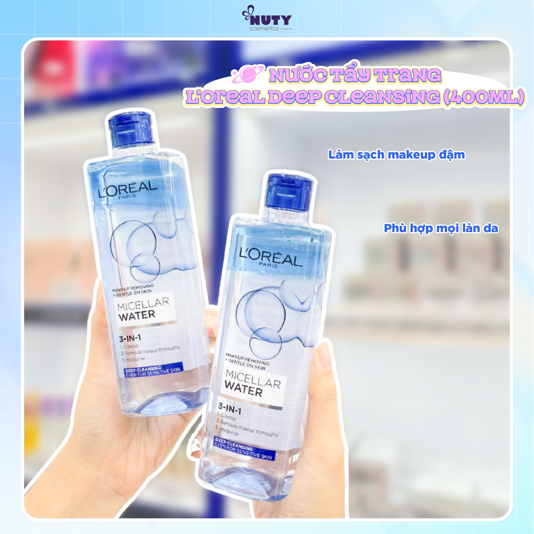 Mô tả Nước Tẩy Trang L’Oreal Micellar Water 3-in-1 (400ml) - 2