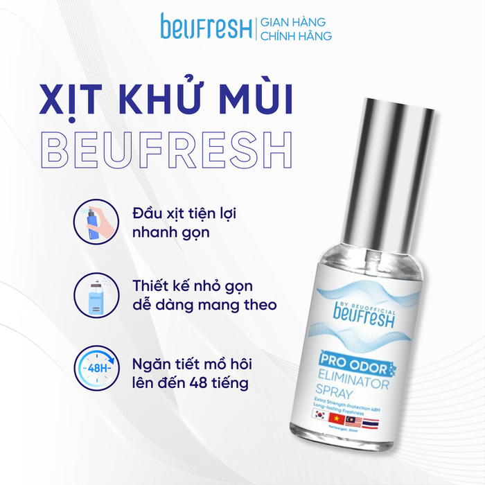 Mô tả Xịt khử mùi toàn thân BEUFRESH ngăn tiết mồ hôi, hạn chế mùi cơ thể 5ml - 1