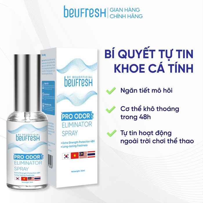 Mô tả Xịt khử mùi toàn thân BEUFRESH ngăn tiết mồ hôi, hạn chế mùi cơ thể 5ml - 4