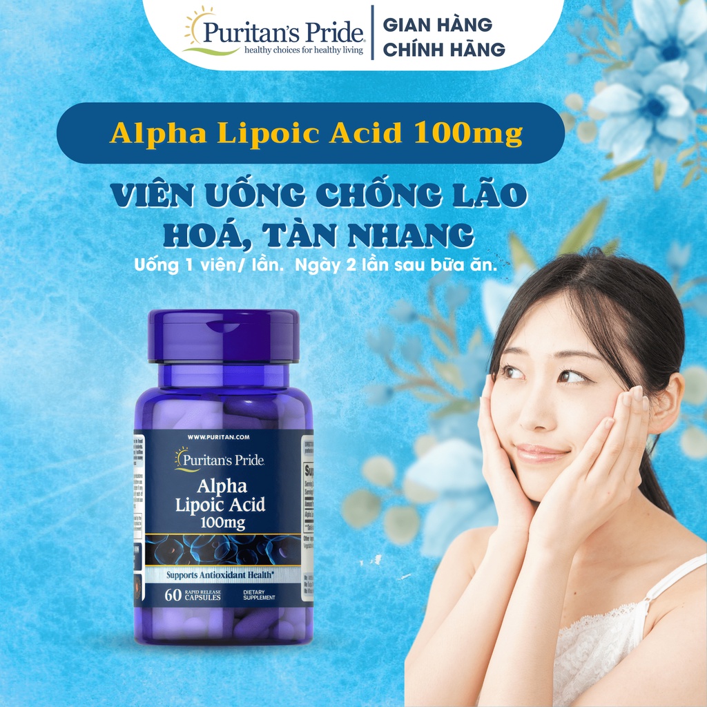 Chống Lão Hóa, Giảm Tàn Nhang Puritan's Pride Alpha Lipoic Acid 300mg 