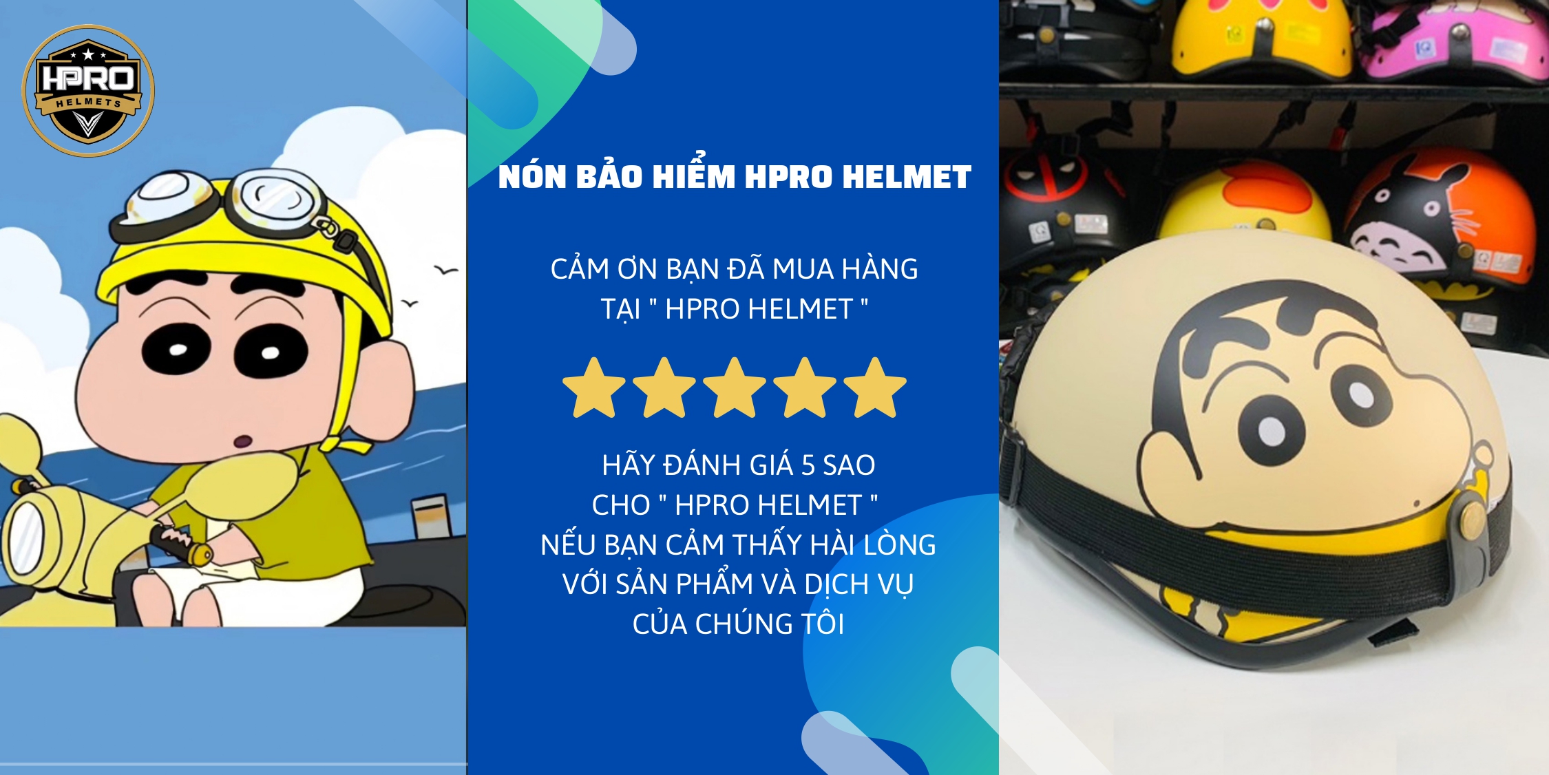 Mô tả Nón bảo hiểm nửa đầu Hpro helmet tem Shin-Cậu bé bút chì, freesize (55-59cm), kèm kính phi công, uv - 3