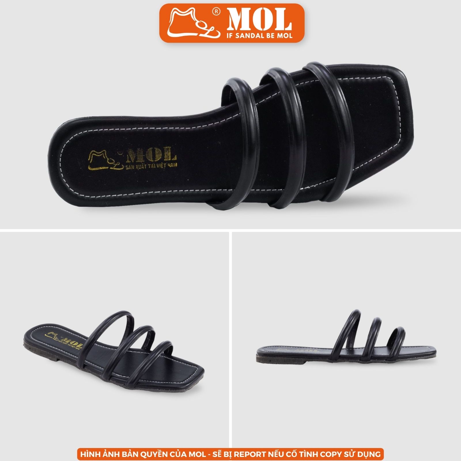Mô tả Dép nữ 3 quai ngang đế slim siêu mõng cao 1,3cm hiệu MOL HM8 hot trend (Form nhỏ cần tăng size) - 2