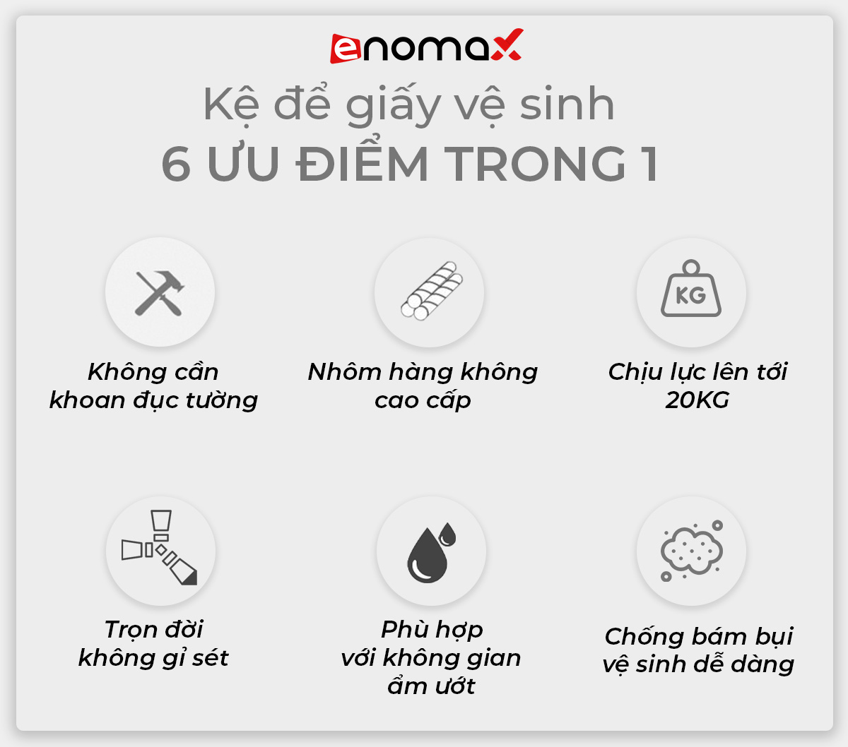 Hộp đựng giấy vệ sinh Enomax dán tường nhiều màu