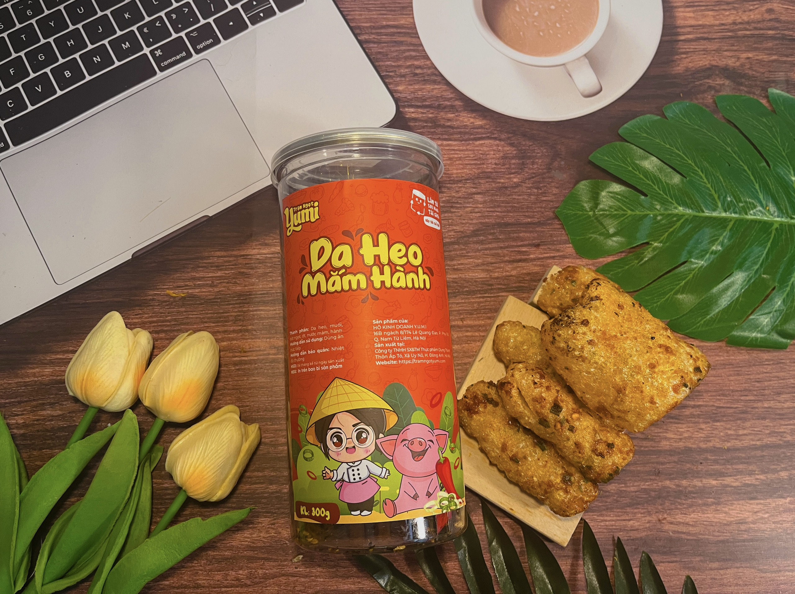 Mô tả Da heo mắm hành Trạm ngọt Yumi đồ ăn vặt thịt khô thơm ngon an toàn vệ sinh - 1