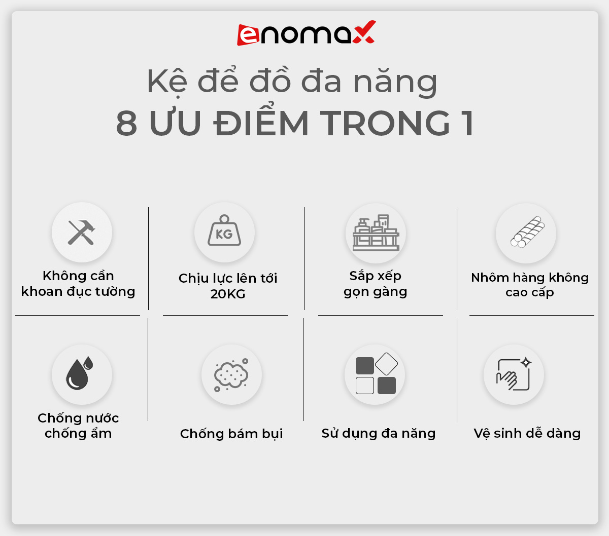 Kệ nhà tắm dán tường Enomax 3
