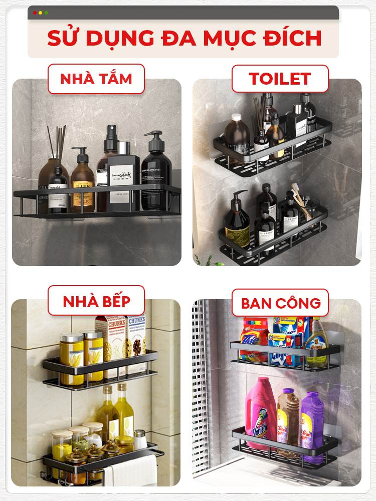 Kệ nhà tắm dán tường Enomax 6