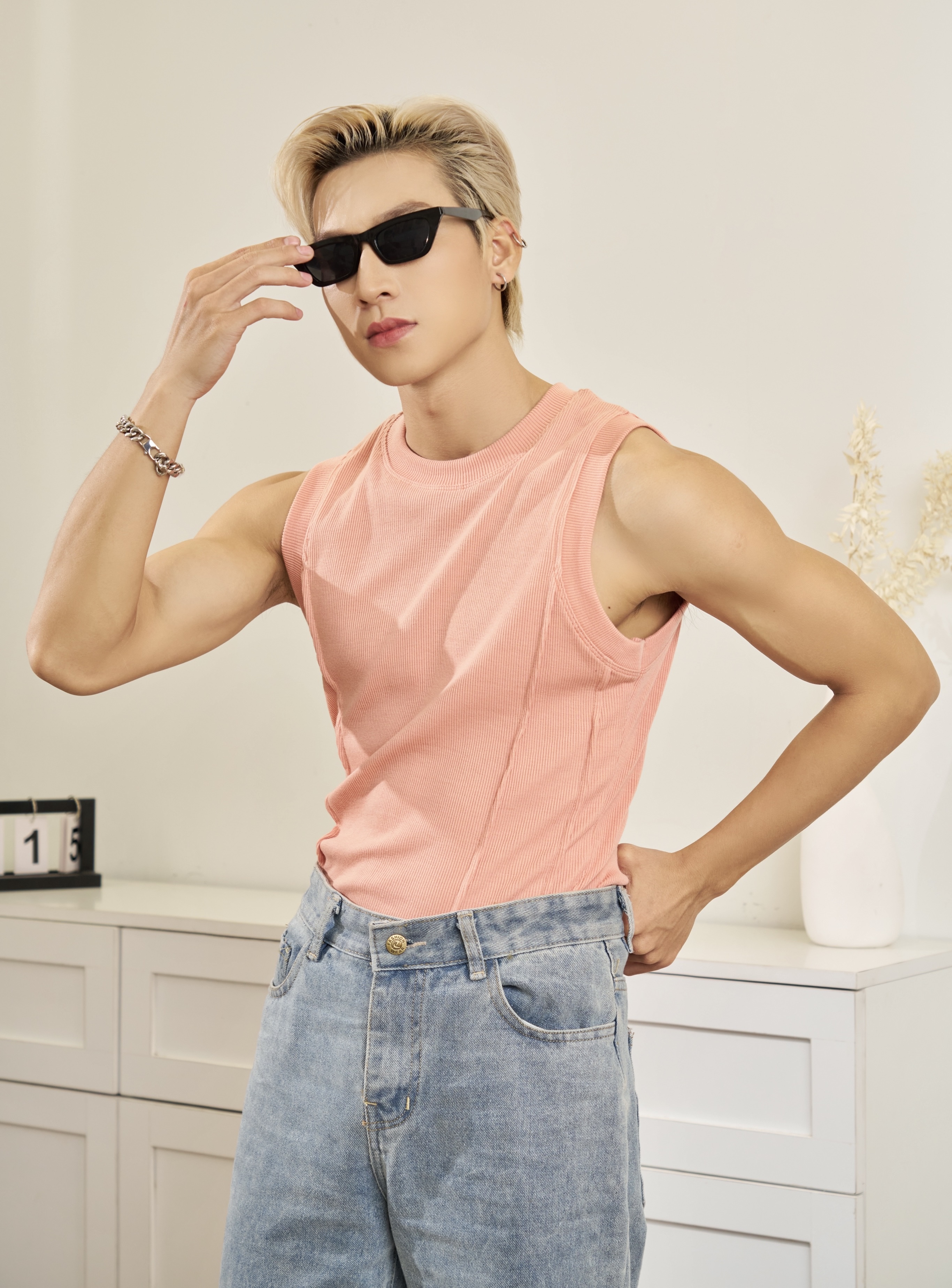 Mô tả Áo Thun Ba Lỗ Tanktop Cổ Tròn Xếp Ly Thun Gân Cao Cấp Form Body Thương Hiệu Mr Twins - 7