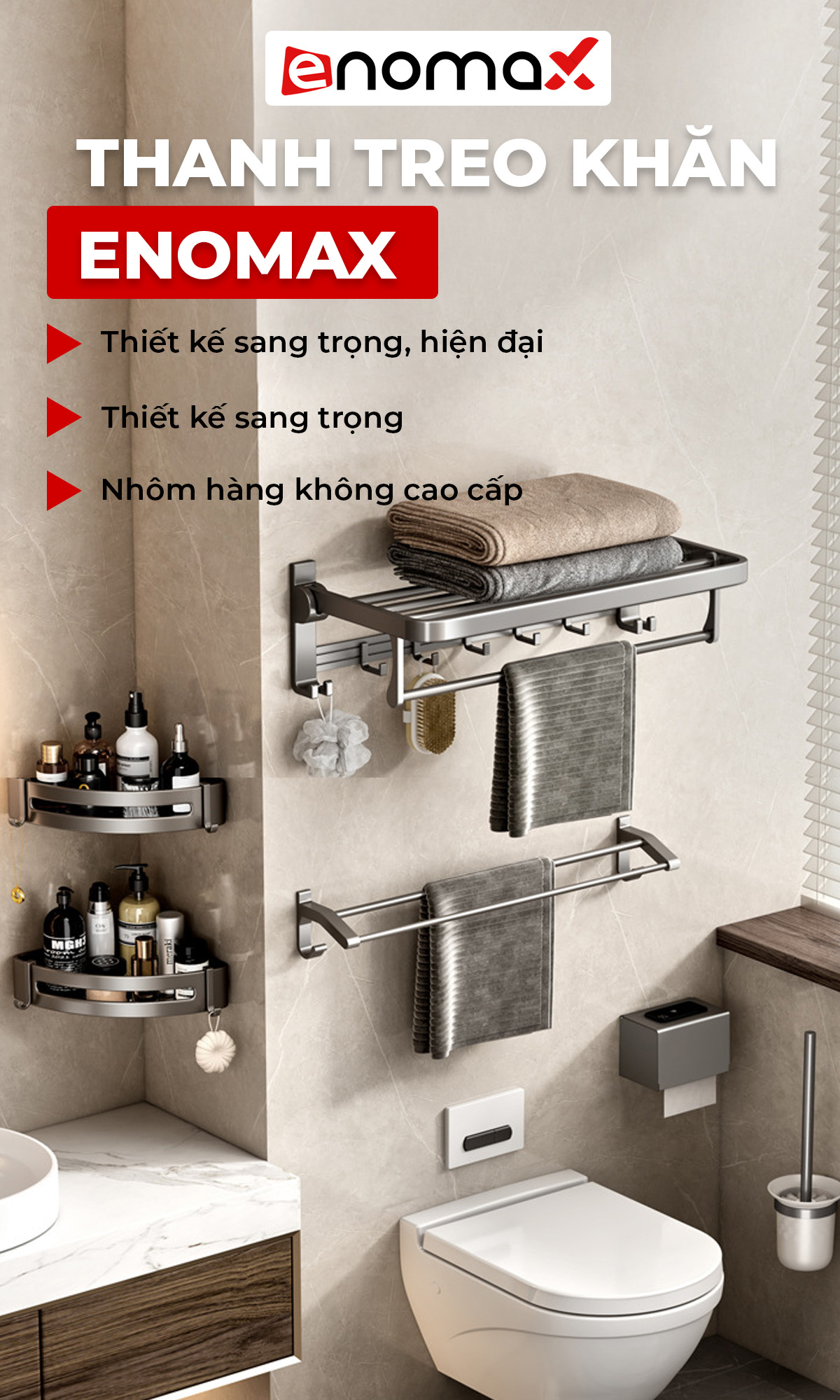 Giá treo khăn phòng tắm Enomax Eno-0136