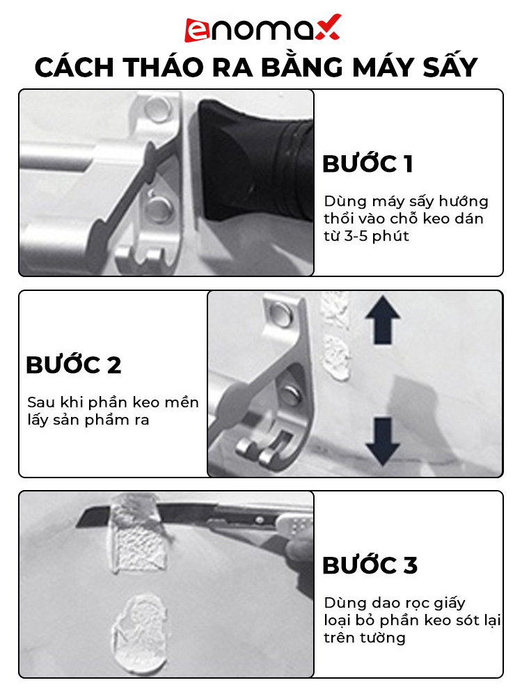 Mô tả Keo chuyên dụng dán tường siêu chắc chắn, dán được nhiều vật dụng cứng, gỡ ra dễ dàng Enomax (Eno - 0171) - 6