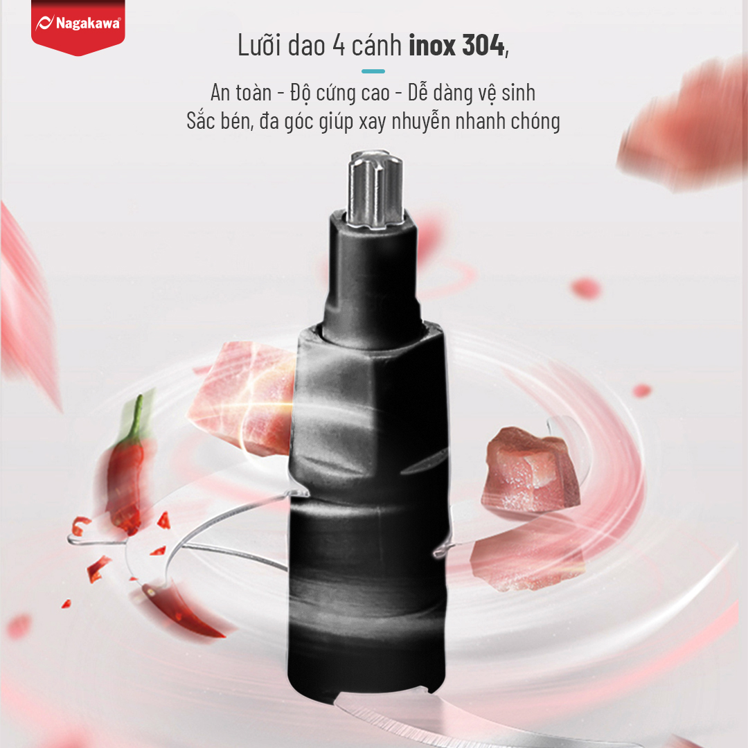 Mô tả Máy xay thịt Nagakawa NAG0812 (400W - 1.5L) - Lưỡi dao inox 304 - BH 12 tháng - 5