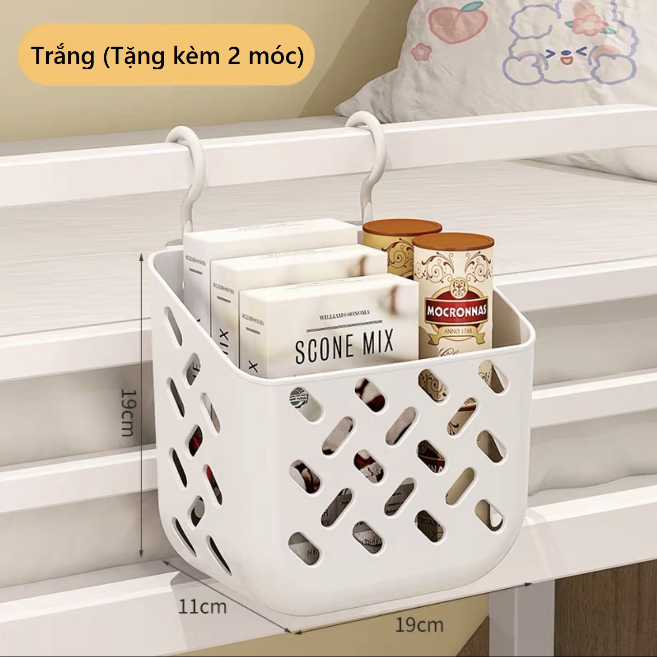 Giỏ mini đựng đồ dùng cá nhân, mĩ phẩm, đồ ăn vặt tiện lợi(Tặng 2 móc ...