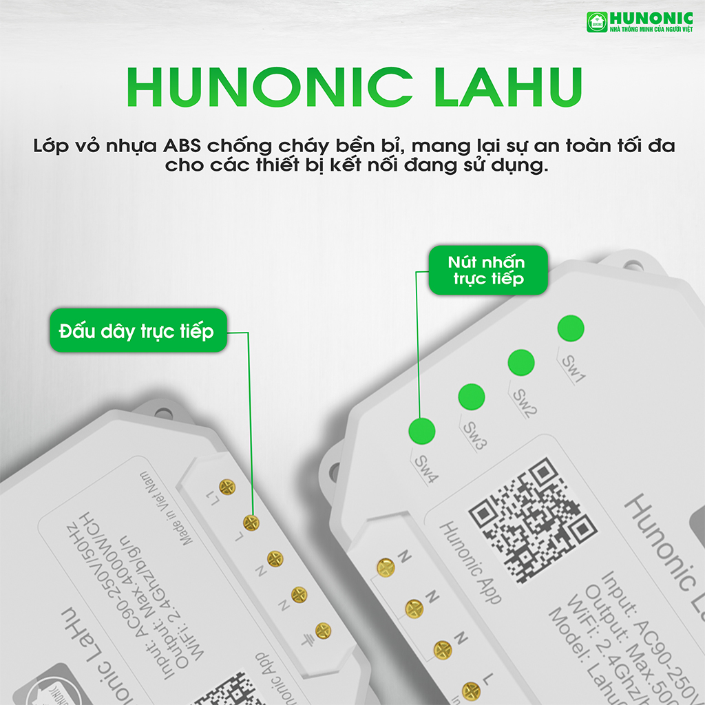 Công tắc thông minh Hunonic Lahu LAHU04 RTC - Giao diện App