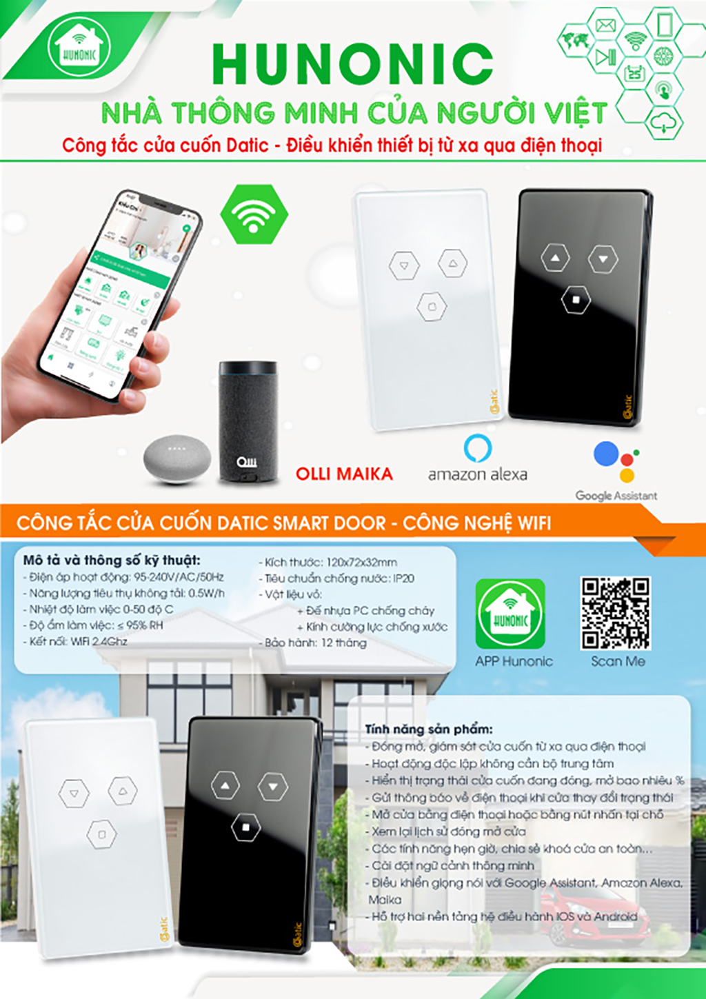 Công Tắc Cửa Cuốn Wifi Datic Smart Door