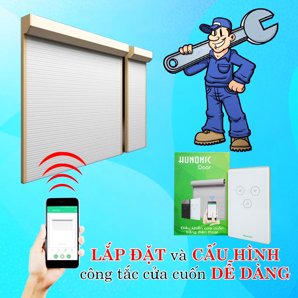 Công Tắc Cửa Cuốn Wifi Hunonic Door