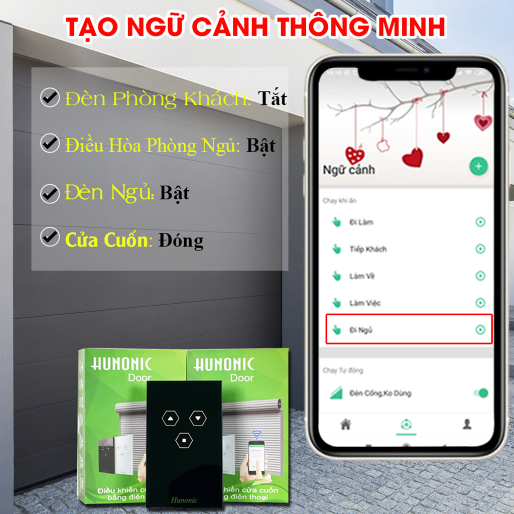 Công Tắc Cửa Cuốn Wifi Hunonic Door