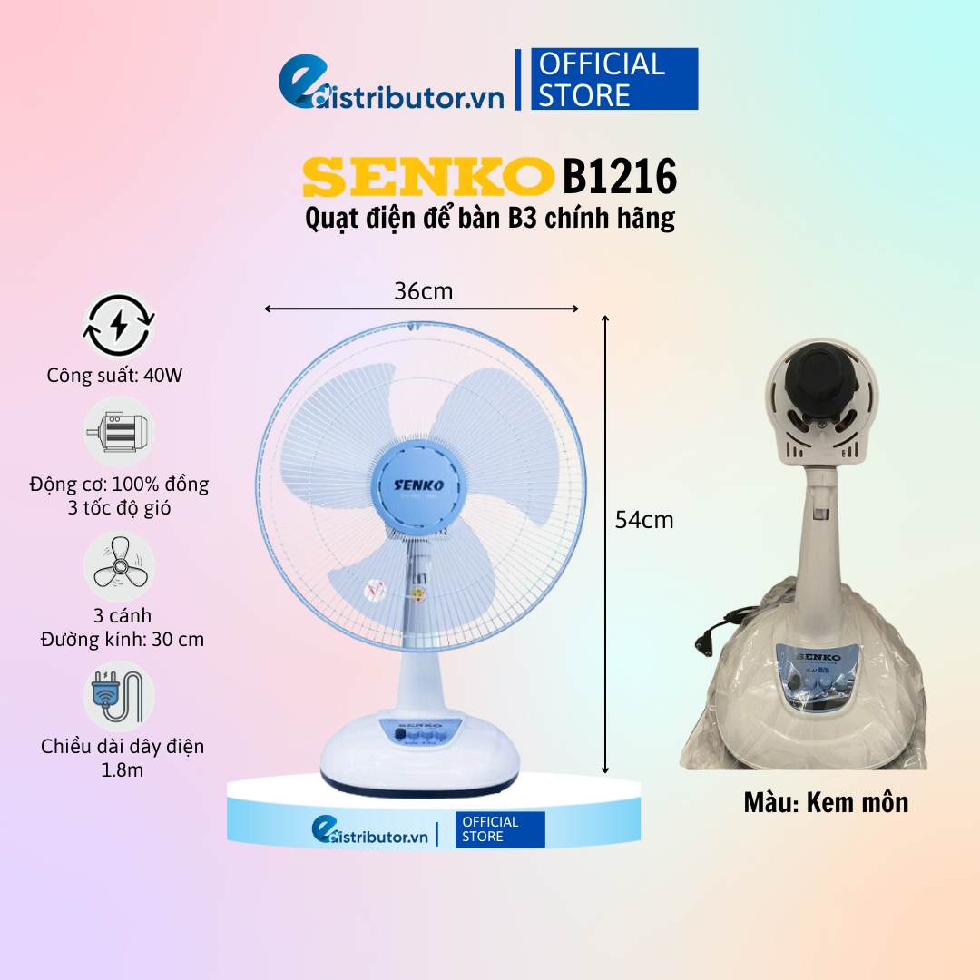 Quạt để bàn tiện lợi Senko B1216 - 100% chính hãng | Shopee Việt Nam