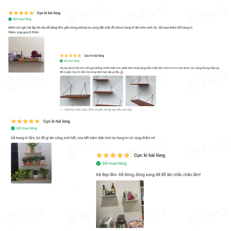 Mô tả Kệ Sách Gỗ Treo Tường Trang Trí Decor FB40 FIVO Không Cần Khoan,Tặng Kèm Đinh Và Móc Treo Inox, Dễ Dàng Gắn Lên Tường - 8