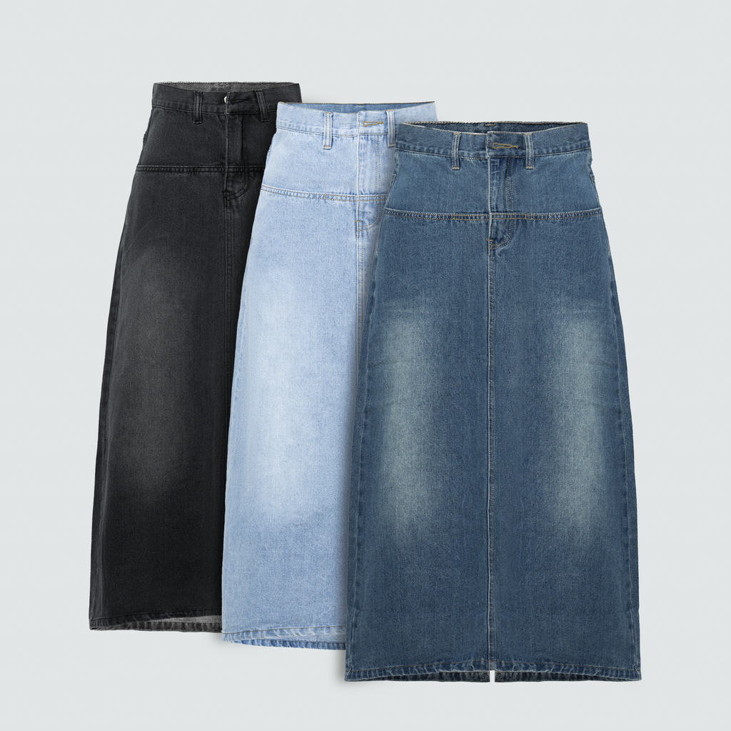 Mô tả Chân váy jean dáng dài  nữ thời trang thiết kế phong cách ulzzang Local Brand Midori Studio - 2