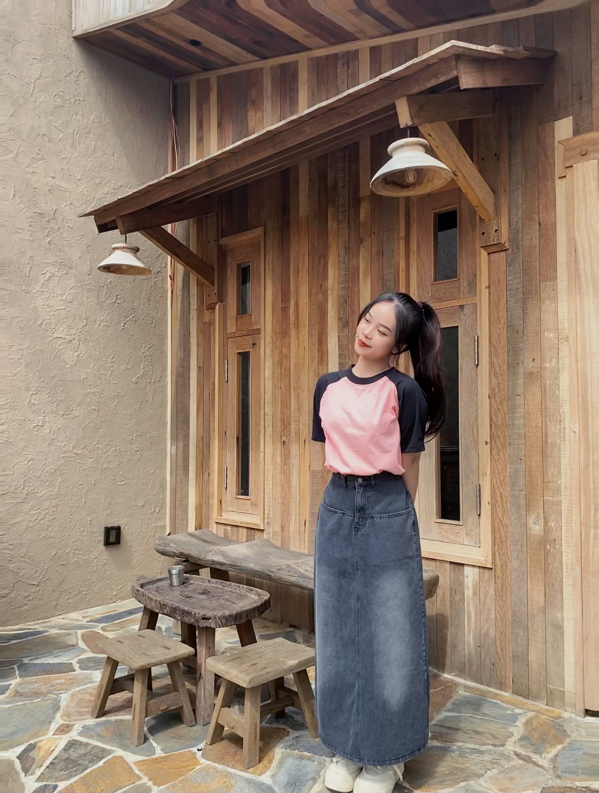 Mô tả Chân váy jean dáng dài  nữ thời trang thiết kế phong cách ulzzang Local Brand Midori Studio - 9
