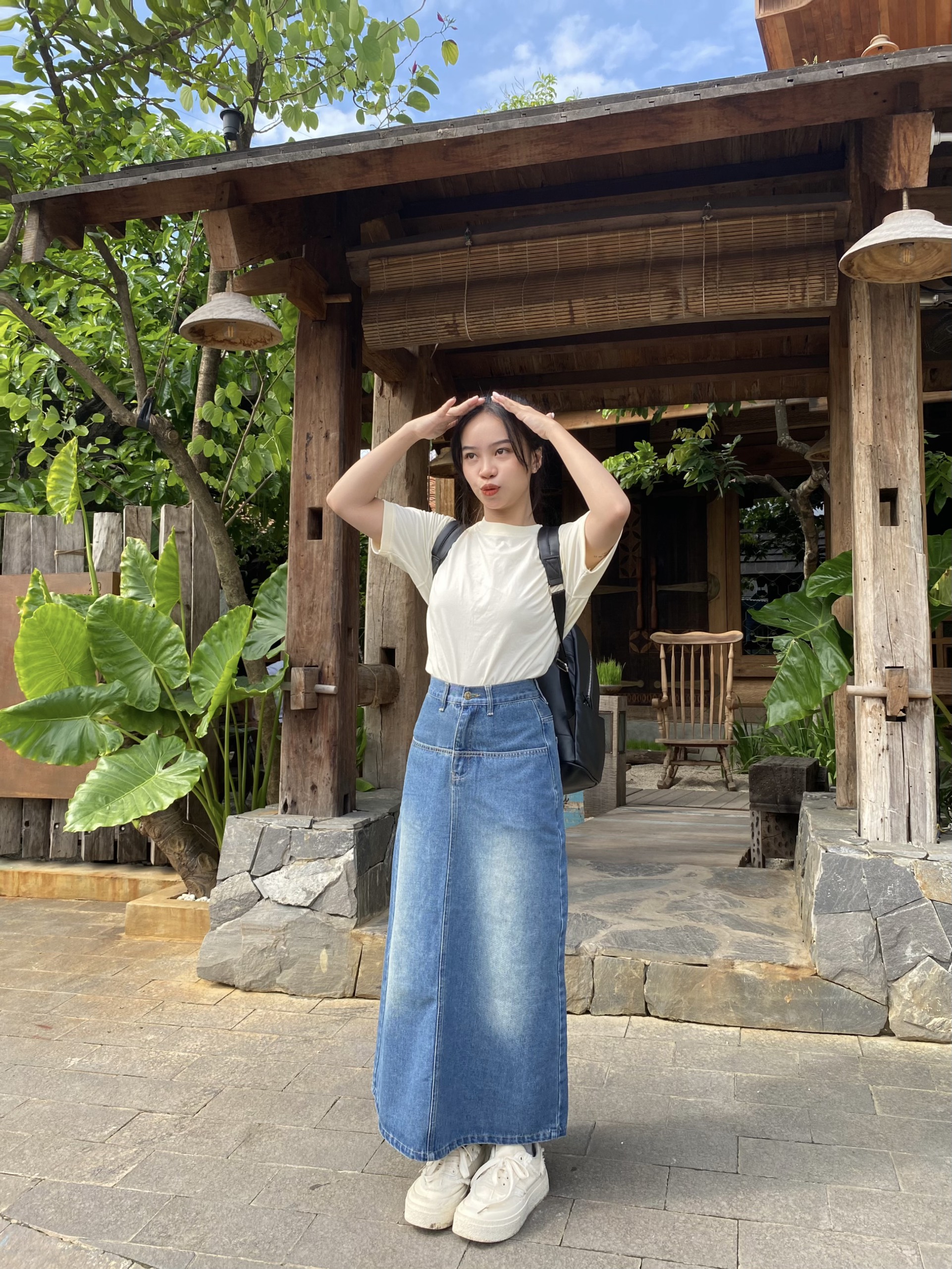 Mô tả Chân váy jean dáng dài  nữ thời trang thiết kế phong cách ulzzang Local Brand Midori Studio - 10