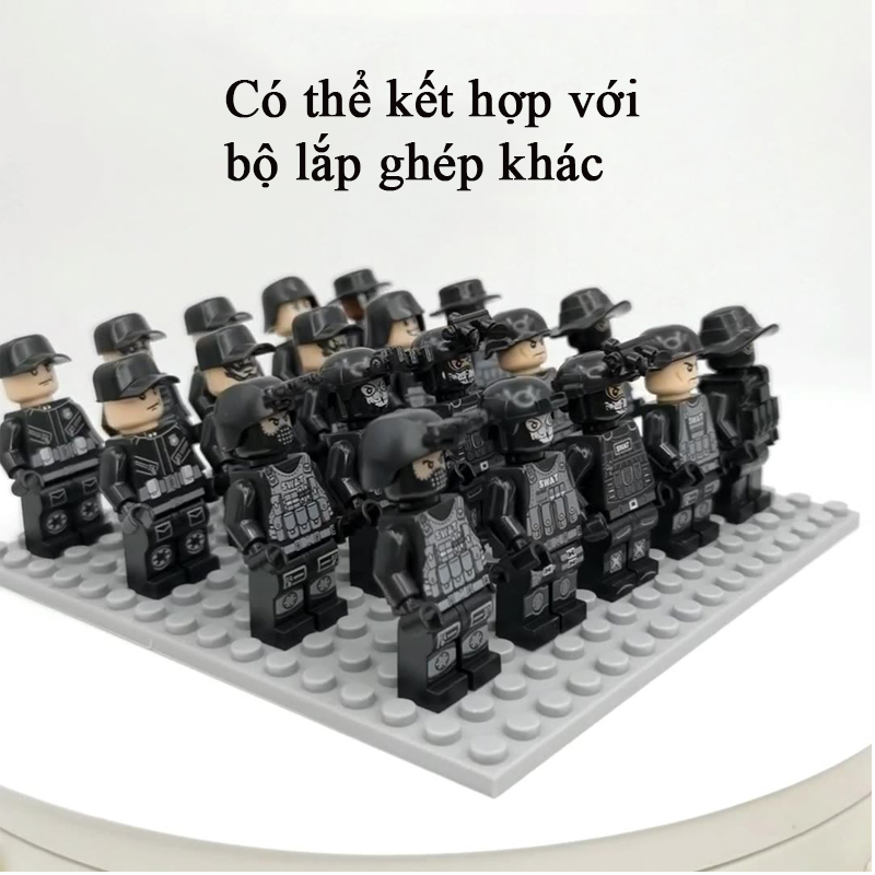 Mô tả Đồ chơi lắp ráp lính cảnh sát, bộ đội đặc công KAVY gồm 10 chiếc như hình - 1