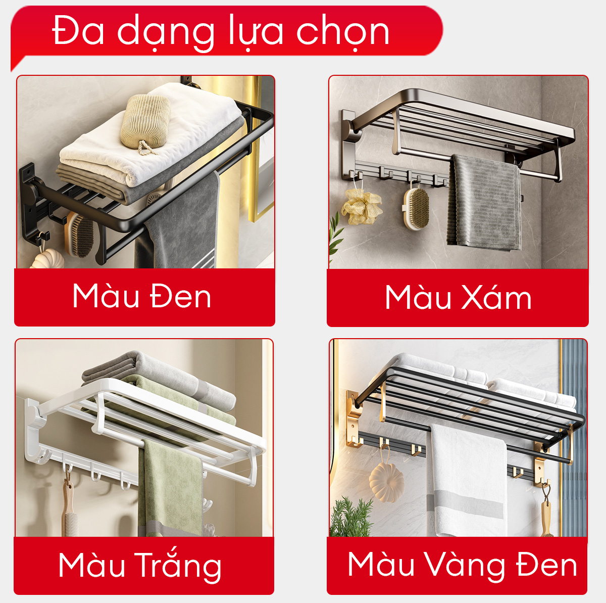 Mô tả Kệ nhà tắm Enomax treo khăn phòng tắm dán tường. Nhôm hàng không cao cấp, dày dặn, chống gỉ. Bảo Hành 10 Năm (Eno 0134) - 9