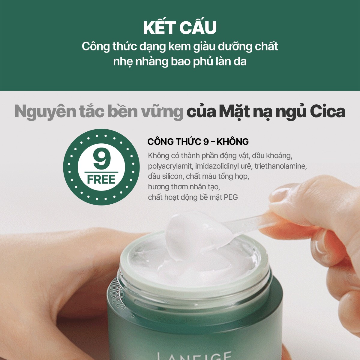 Mô tả Mặt nạ ngủ phục hồi và nuôi dưỡng da LANEIGE Cica Sleeping Mask 60ML - 7