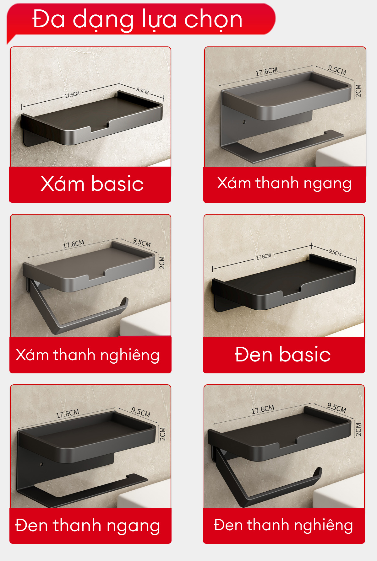 Mô tả Kệ đựng giấy vệ sinh Enomax trong phòng tắm, chất liệu nhồm hàng không cao cấp, chống gỉ, bảo hành 10 năm (Eno 0169) - 7