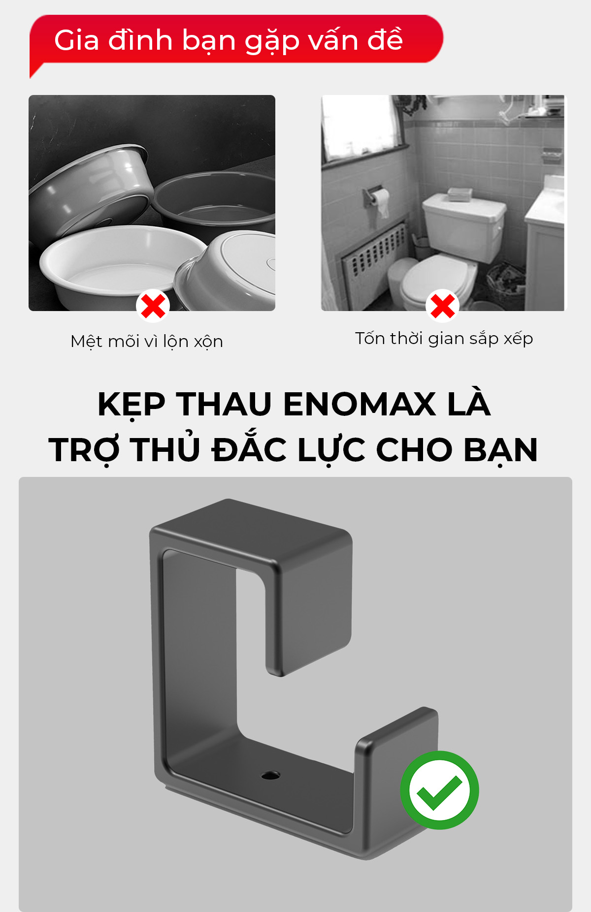 Mô tả Móc treo chậu dán tường Enomax, chịu lực tốt, chất liệu nhôm hàng không, chống gỉ sét - bảo hành 10 năm (Eno 0118) - 2